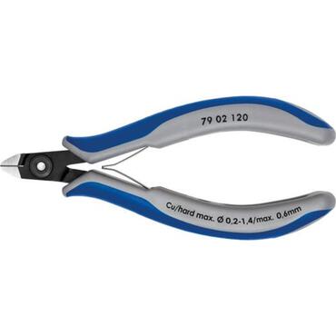 Electronics side cutting pliers with very small facet, pointed nose type 79 02 120
